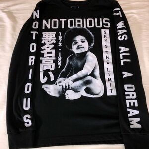 Notorious BIG Long Sleeve T-Shirt, Small, “It was all a dream”, down sleeve, EUC